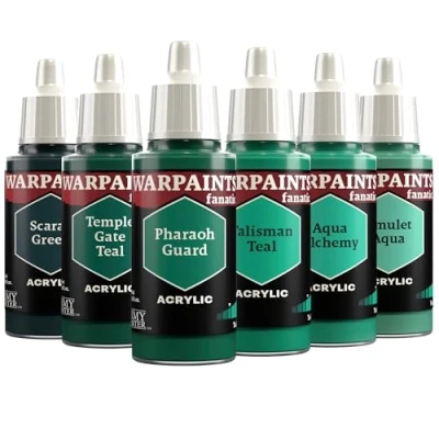 Afbeelding van The Army Painter, Warpaints Fanatic Flexible Triad Premium acrylverf voor miniatuur oorlogsspellen, 18 ml, blauwgroen, 6 stuks