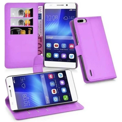 Afbeelding van Cadorabo Hoesje geschikt voor Honor 6 PLUS in MANGAAN PAARS Beschermhoes met magnetische sluiting, standfunctie en kaartvakje Book Case Cover Etui