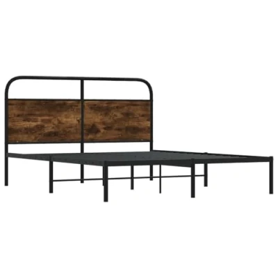 Afbeelding van vidaXL Bedframe zonder matras bewerkt hout gerookt eiken 135x190 cm