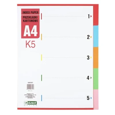 Afbeelding van D.RECT K10 tabbladen van karton voor DIN A4 kartonnen verdelers 1 tot 10