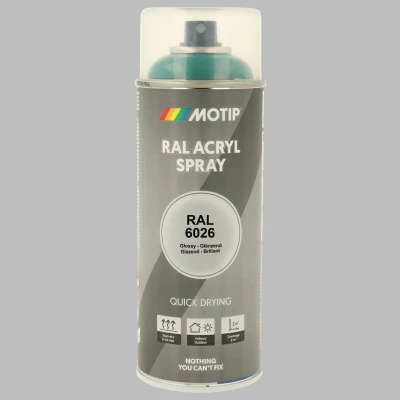 Afbeelding van Motip industrial acryllak hoogglans RAL 6026 opaal groen 400 ml.