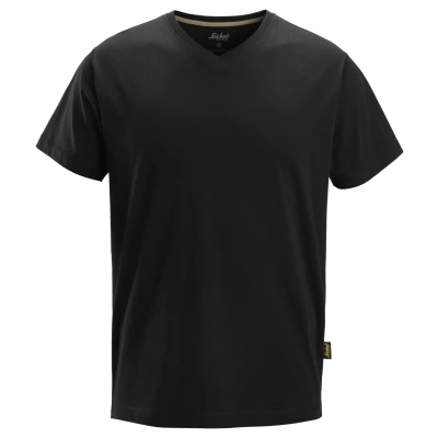 Afbeelding van Snickers 2512 T shirt V hals Zwart/