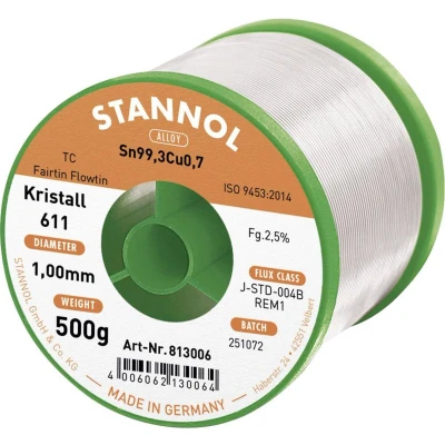 Afbeelding van Stannol Kristall 611 Fairtin Soldeertin, Loodvrij Sn99,3Cu0,7 REM1