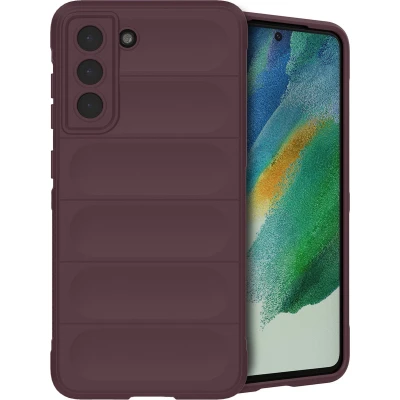 Afbeelding van iMoshion Hoesje Geschikt voor Samsung Galaxy S21 FE Siliconen EasyGrip Backcover Aubergine