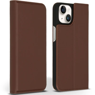 Afbeelding van Accezz Hoesje Geschikt voor iPhone 14 Met Pasjeshouder Premium Leather Slim Bookcase Bruin