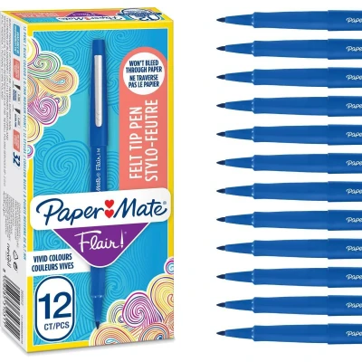 Afbeelding van Fineliner Paper Mate Flair 0.7mm valuepack á 36 stuks blauw