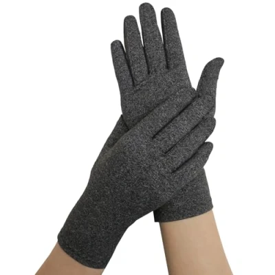 Afbeelding van Artrose handschoenen voor dames en heren, ontworpen door artsen, compressiehandschoenen, ter verlichting van pijn, artrose, Raynaud ziekte, carpaal tunnelsyndroom, pijnlijke gewrichten [grijs,, grijs.