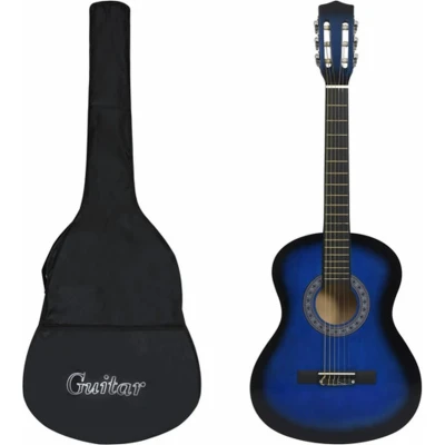 Afbeelding van vidaXL Gitaar klassiek beginner met tas 3/4 36&quot; blauw