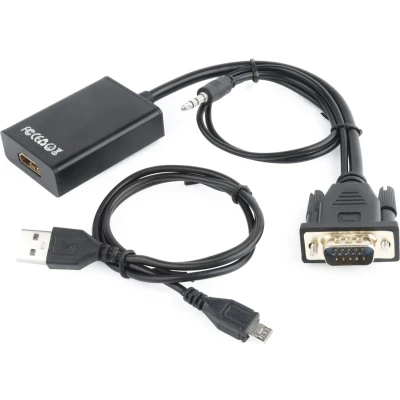 Afbeelding van VGA naar HDMI adapterkabel met audio, 0,15 m