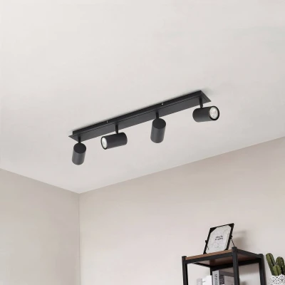 Afbeelding van Lindby buitenspot 4lichts Staal, aluminium H: 16.5 cm GU10 zwart zand