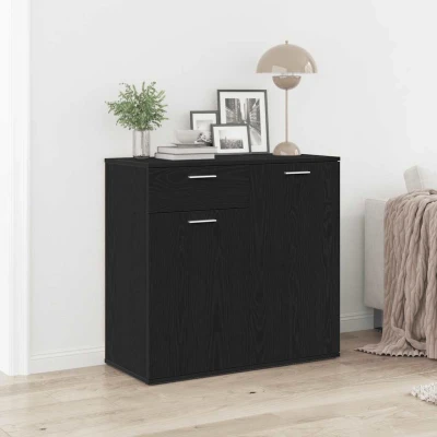 Afbeelding van vidaXL Dressoir 80x36x75 cm bewerkt hout zwart eikenkleurig