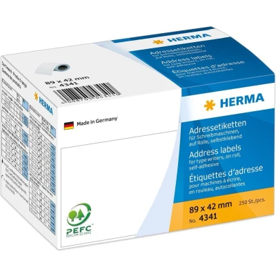 Afbeelding van Etiket HERMA adres 4341 89X42mm op rol 250stuks