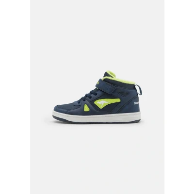 Afbeelding van Kangaroos Kalley II Sneakers hoog voor kinderen, Maat: 32, Dark navy/lime Imitatieleer/ textiel