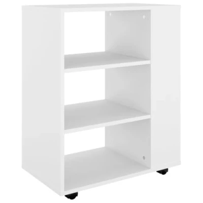 Afbeelding van vidaXL Kast met wieltjes, wit, 60 x 35 75 cm, bewerkt hout