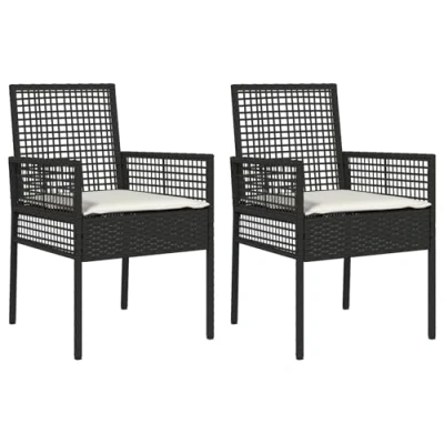 Afbeelding van vidaXL Zwart en Crème Poly Rattan, Staal Middelgroot