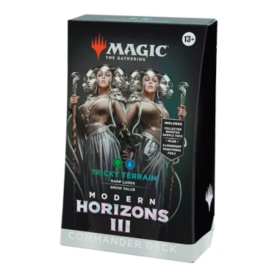 Afbeelding van Magic: The Gathering Modern Horizons 3 Commander Deck Terrain Tricky (Deck met 100 kaarten, 2 verzamelkaarten booster pack + accessoires) (Engelse versie)