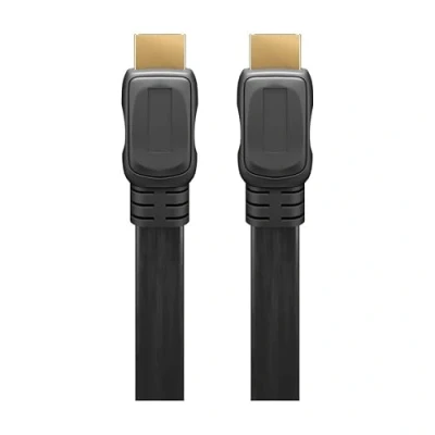 Afbeelding van Platte HDMI kabel HDMI2.0 (4K 60Hz + HDR) CCS aders / zwart 2 meter