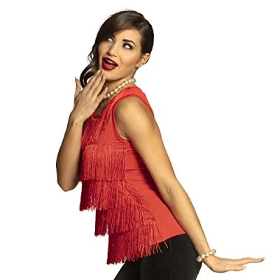 Afbeelding van Boland Top Flapper rood (S) Volwassenen Charleston 20&#039;s Roaring Twenties