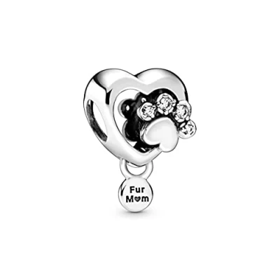 Afbeelding van Pandora Passions Bedel met glinsterende pootafdruk en hart van sterling zilver heldere zirkonia&#039;s, Metaal, Niet toepassing