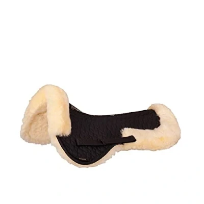 Afbeelding van BR Zadelonderlegger Wervel Sheepskin Zwart/Naturel Pony