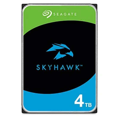 Afbeelding van Seagate SkyHawk 4 TB, interne videobewaking harde schijf, 3,5 inch, SATA 6 GB/s, 256 MB cache, voor beveiligingssystemen, FFP (ST8000VXZ04)