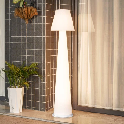 Afbeelding van Lucande LED terraslamp Gauri, wit, Ø 34,5 cm