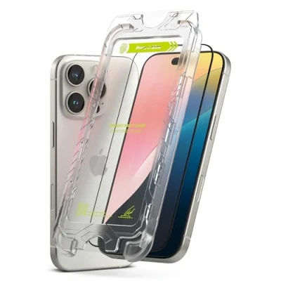 Afbeelding van Ringke Easy Slide gehard glas, compatibel met iPhone 16 Pro Max, HD kwaliteit, transparant, krasbestendig, 9H, hardheid, eenvoudige toepassing, displaybescherming Max