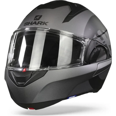 Afbeelding van SHARK EVO ES KEDJE Motorhelm Systeemhelm Mat Zwart Antraciet Black Maat XS