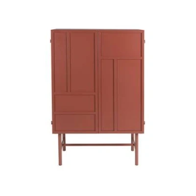 Afbeelding van Housecraft Living Davis Kast Metaal Bruin/ Rood
