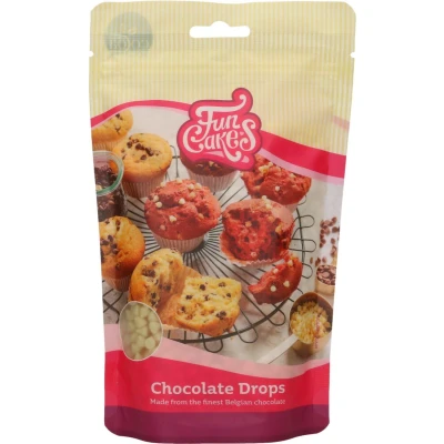 Afbeelding van FunCakes Chocolade Drops Wit 350g Bakvaste