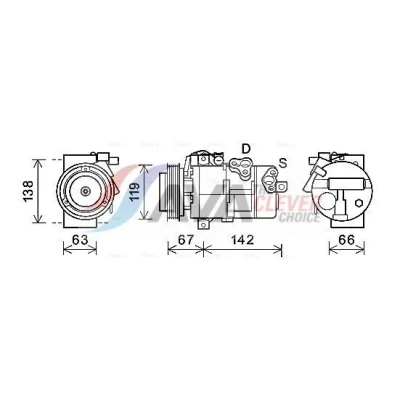 Afbeelding van Ava Cooling Airco compressor KAK216