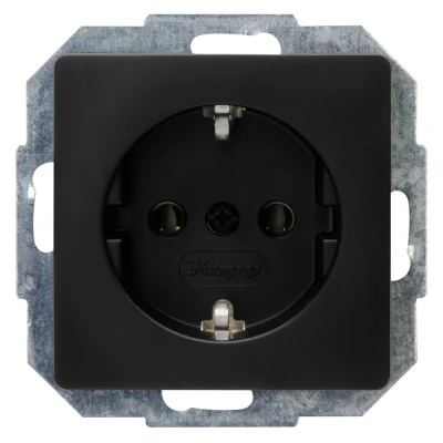 Afbeelding van Kopp Paris Randaarde Wandcontactdoos WCD 1 Voudig 230 Volt Mat Zwart