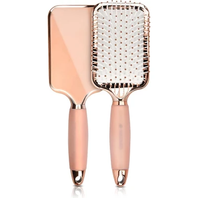 Afbeelding van Navaris paddle brush tegen pluizend haar Haarborstel Ontklit en stylet nat voorzichtig Voor alle haartypes Roségoud