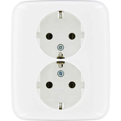 Afbeelding van BJ SI Reflex wandcontactdoos 2 voudig RA wit