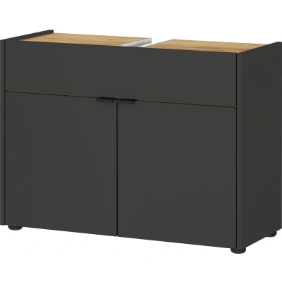 Afbeelding van Germania Forano Grafiet / Eiken Wastafelonderkast 80 cm