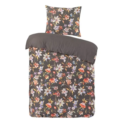 Afbeelding van Papillon Nora Dekbedovertrek Eenpersoons 140x200/220 Grijs
