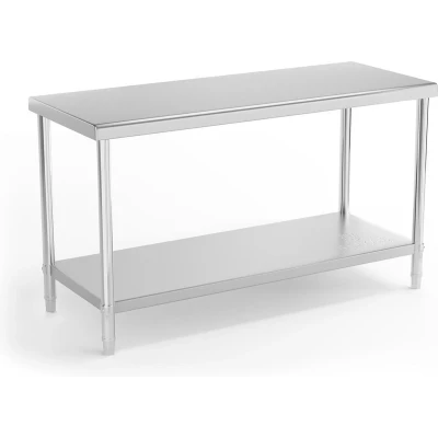 Afbeelding van Royal Catering Roestvrij stalen werktafel 150 x 60 cm 230 kg laadvermogen