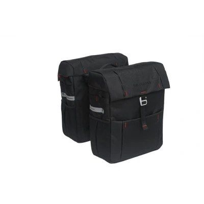 Afbeelding van New Looxs Vigo Double Dubbele Fietstas Ingebouwde Racktime Adapter Afneembare met Modern Design 37 Liter Zwart