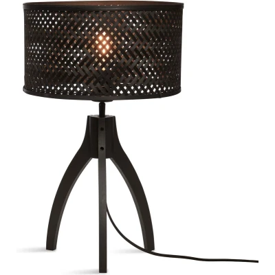 Afbeelding van GOOD&amp;MOJO Tafellamp Java Bamboe Zwart Ø18cm