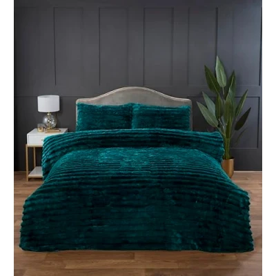 Afbeelding van Rabbit Faux Fur dekbedovertrek Groen eenpersoons 135 x 200 cm + 50 75