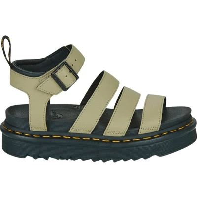 Afbeelding van Dr. Martens Blaire Sandalen met plateauzool, Dames, Maat: 40, Pale olive Leer