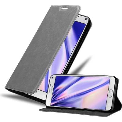 Afbeelding van Cadorabo Hoesje geschikt voor Samsung Galaxy NOTE 4 in TITANIUM GRIJS Beschermhoes met magnetische sluiting, standfunctie en kaartvakje Book Case Cover Etui