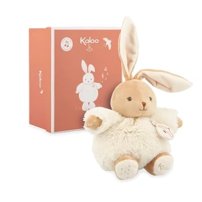 Afbeelding van KALOO Muzikaal konijn 17 cm zacht pluche dier voor baby&#039;s zachte metgezel vanaf de geboorte ideale maat kleine handen geboortecadeau K214021