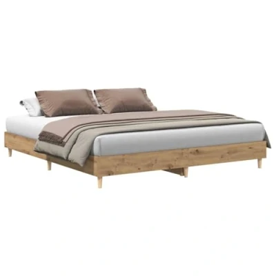 Afbeelding van vidaXL Bedframe zonder matras 200x200 cm spaanplaat artisanaal eiken