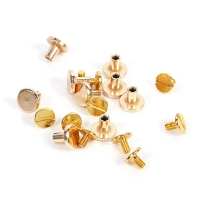 Afbeelding van Knoopschroeven uit Lilf, 10 sets 5/6,5/8 mm van massief messing, knop voor klinknagels, goud (8 mm)