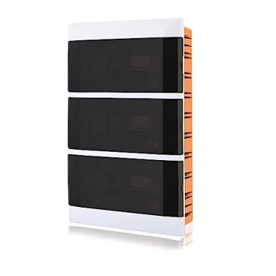 Afbeelding van Lion Electric Inbouw verdeeldoos 3 rijen 36 onderverdelingsmodules IP40 voor vochtige ruimtes en alle interieurs, zekeringkast met transparante deur, kleine verdeelkast inbouwmontage
