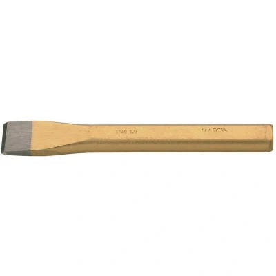 Afbeelding van BAHCO 3740 200 koudbeitel plat met platte ovale schacht gelakte koperen afwerking 24 mm x