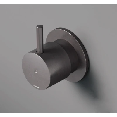 Afbeelding van HotBath Cobber Afbouwdeel Inbouw stopkraan knop met C Geborsteld Messing PVD CB010CEXTBBP