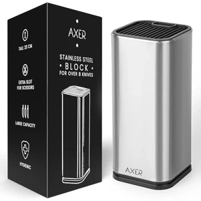 Afbeelding van Axer Universeel messenblok zonder messen grote messenblokken niet uitgerust voor meer dan 8 van roestvrij staal Empty Knife Block messenhouder
