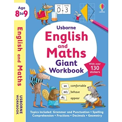 Afbeelding van Usborne Workbooks English and Maths Giant Workbook 8 9